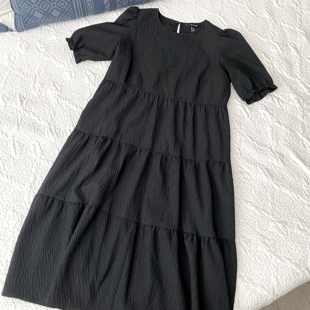 ASOS New Look black dress with puff sleeves